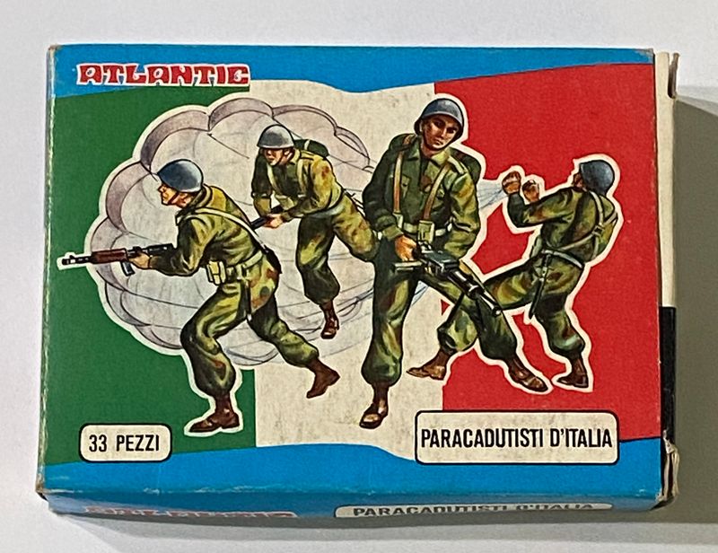 Soldatini Atlantic 9004 Paracadutisti d'Italia Scala HO Vintage Box Soldatini Atlantic 9004 Paracadutisti d'Italia Scala HO Vintage Box