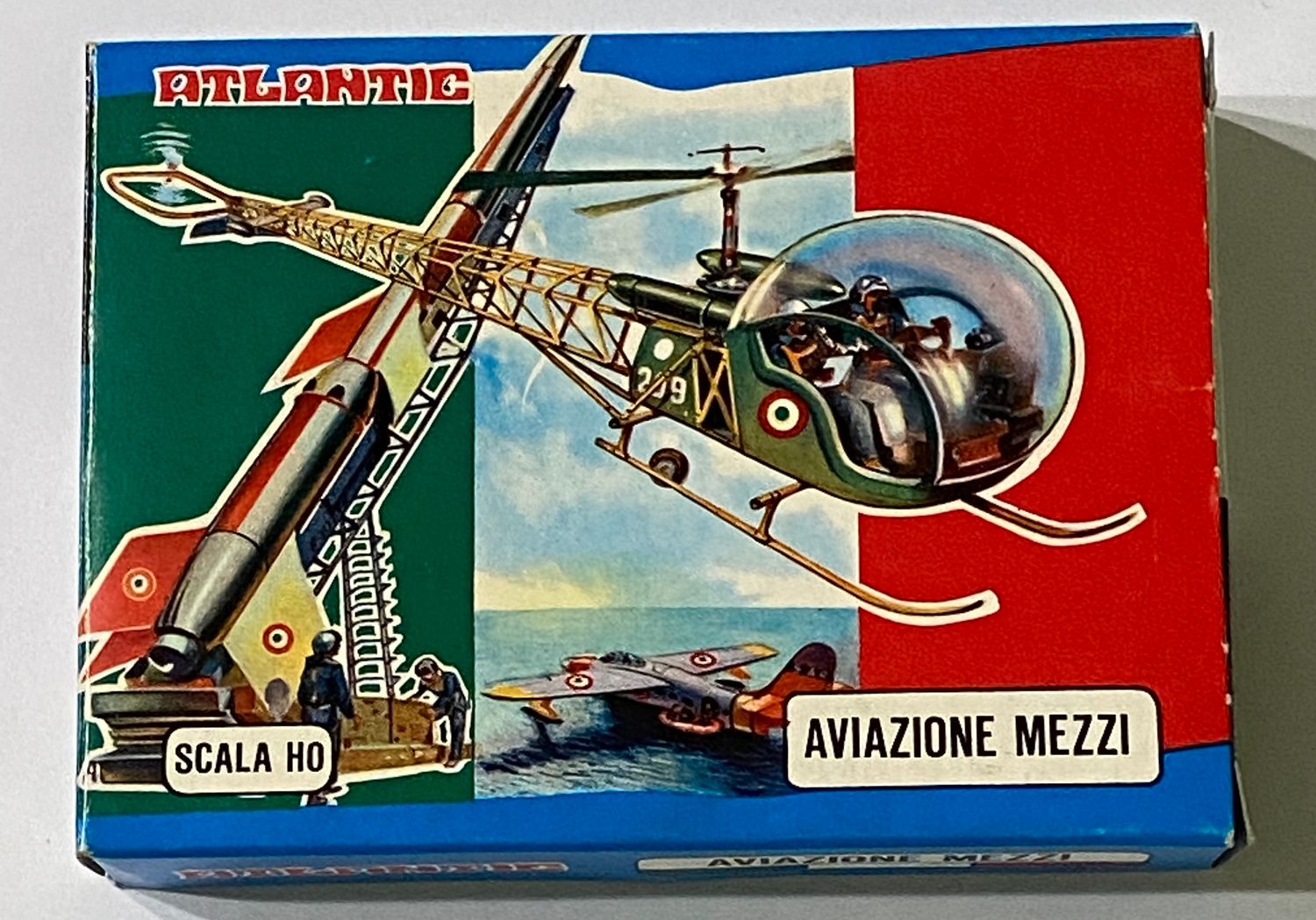 Soldatini Atlantic 9014 Aviazione Mezzi Elicottero Razzi Scala HO Vintage Box Soldatini Atlantic 9014 Aviazione Mezzi Elicottero Razzi Scala HO Vintage Box