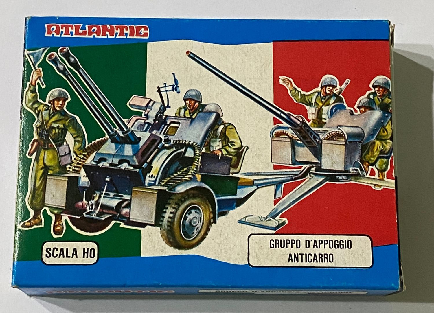 Soldatini Atlantic 9022 Gruppo Appoggio Anticarro Scala HO Cannoni Vintage Box Soldatini Atlantic 9022 Gruppo Appoggio Anticarro Scala HO Cannoni Vintage Box