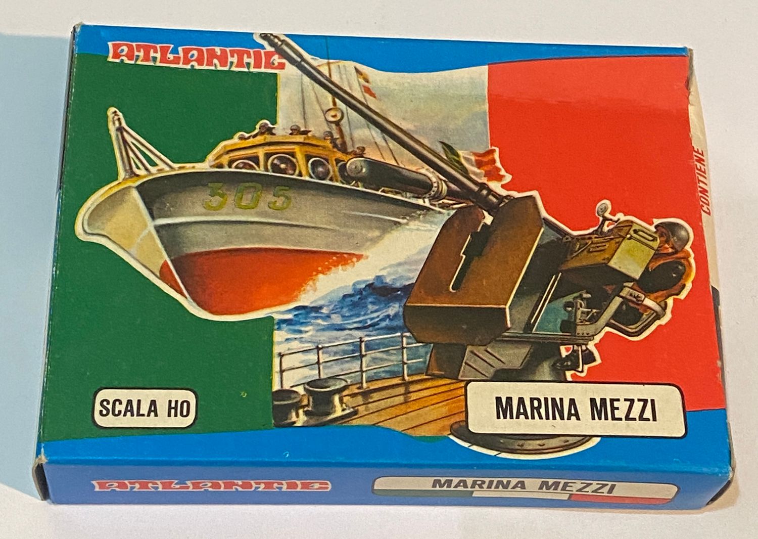 Soldatini Atlantic 9015 Marina Mezzi Motoscafo Cannone Scala HO Vintage Box Soldatini Atlantic 9015 Marina Mezzi Motoscafo Cannone Scala HO Vintage Box