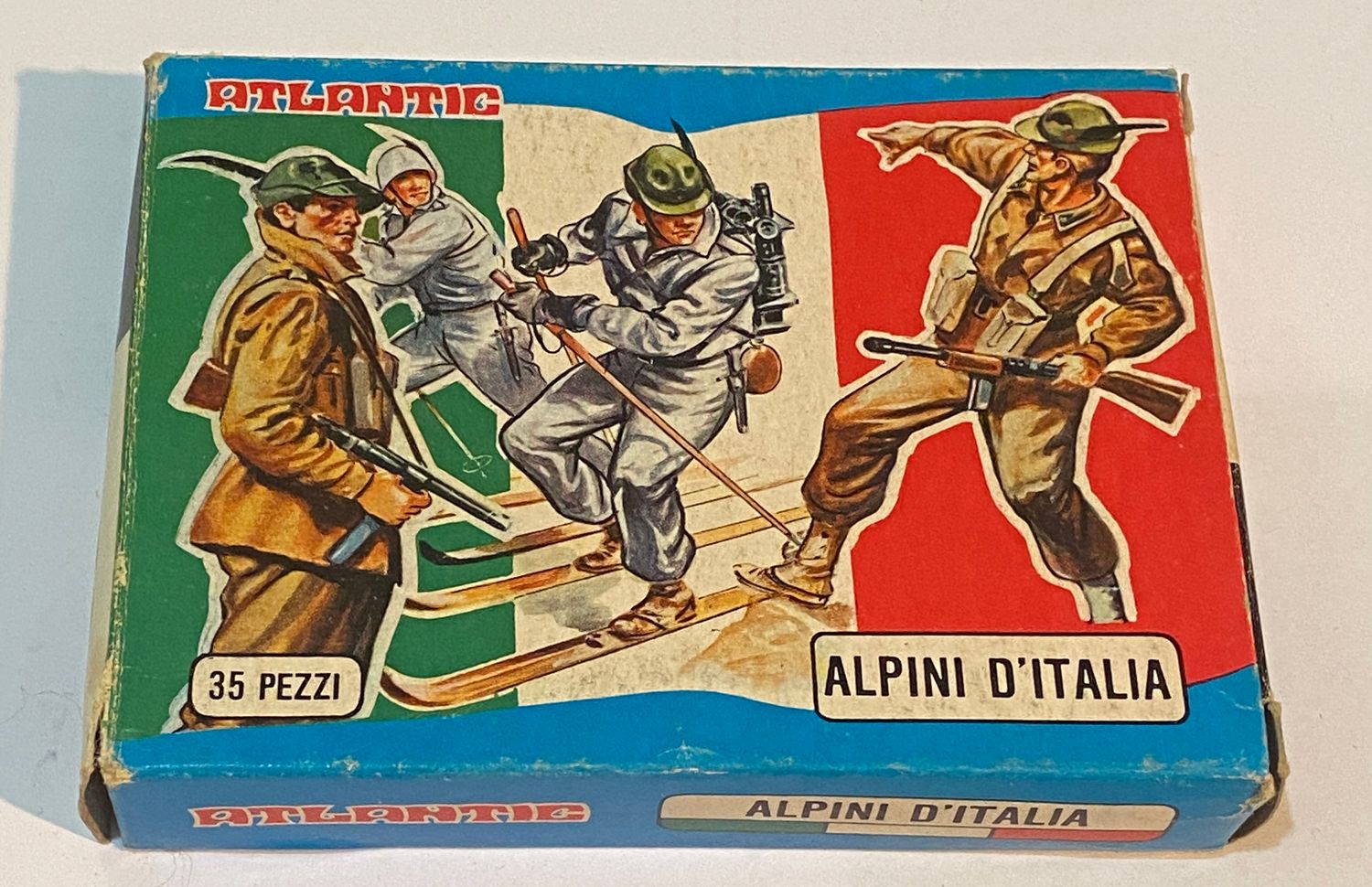 Soldatini Atlantic 9002 Alpini d'Italia Scala HO Motoslitta Mulo Vintage Box