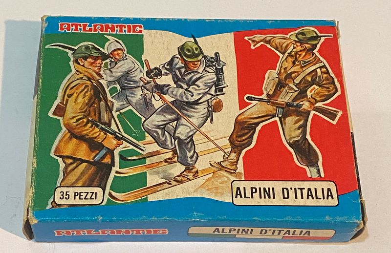 Soldatini Atlantic 9002 Alpini d'Italia Scala HO Motoslitta Mulo Vintage Box