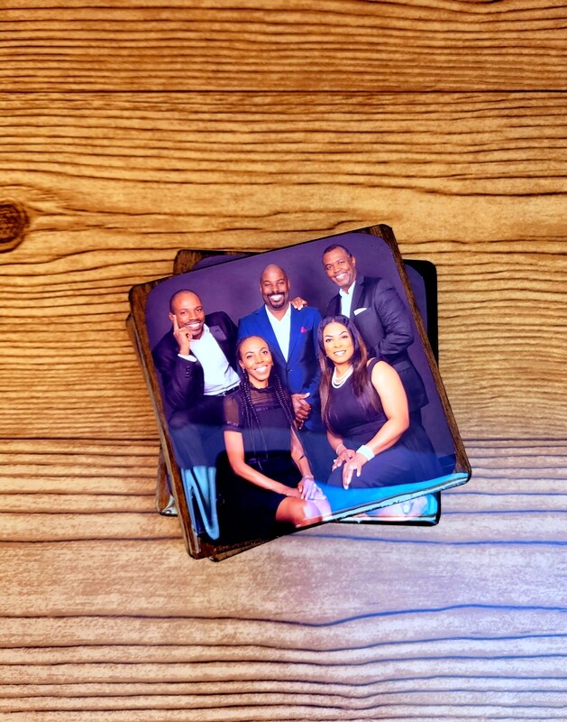Personalized wood coasters (set of 4)