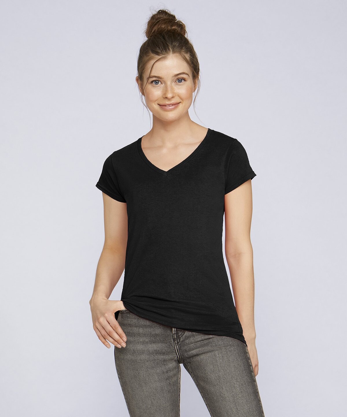 T-Shirt dames V-Hals Softstyle