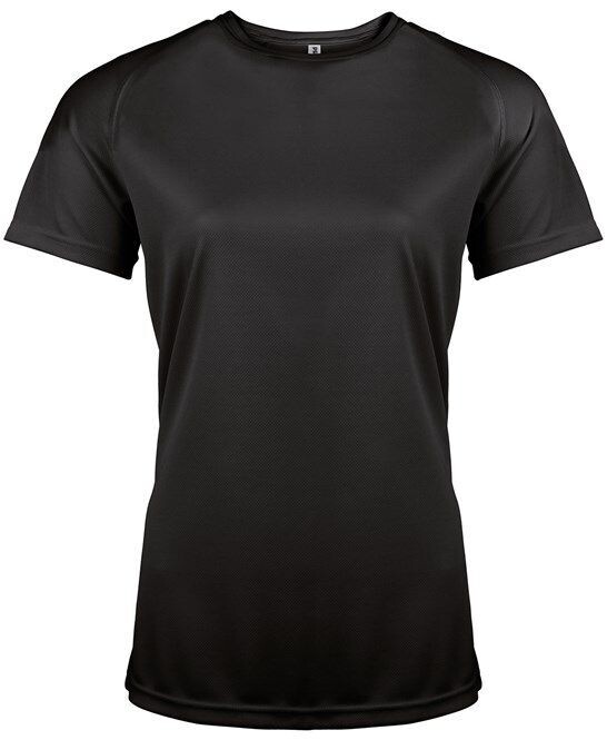Sport Shirt Dames, Kleur t-shirt: Zwart