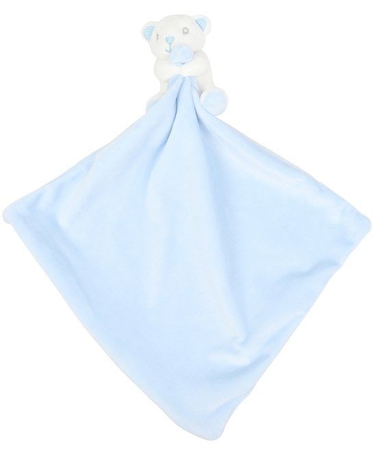 Zacht pluchen Knuffelkonijn met dubbel laag deken en interne rammelaar, Kleur: Blauw