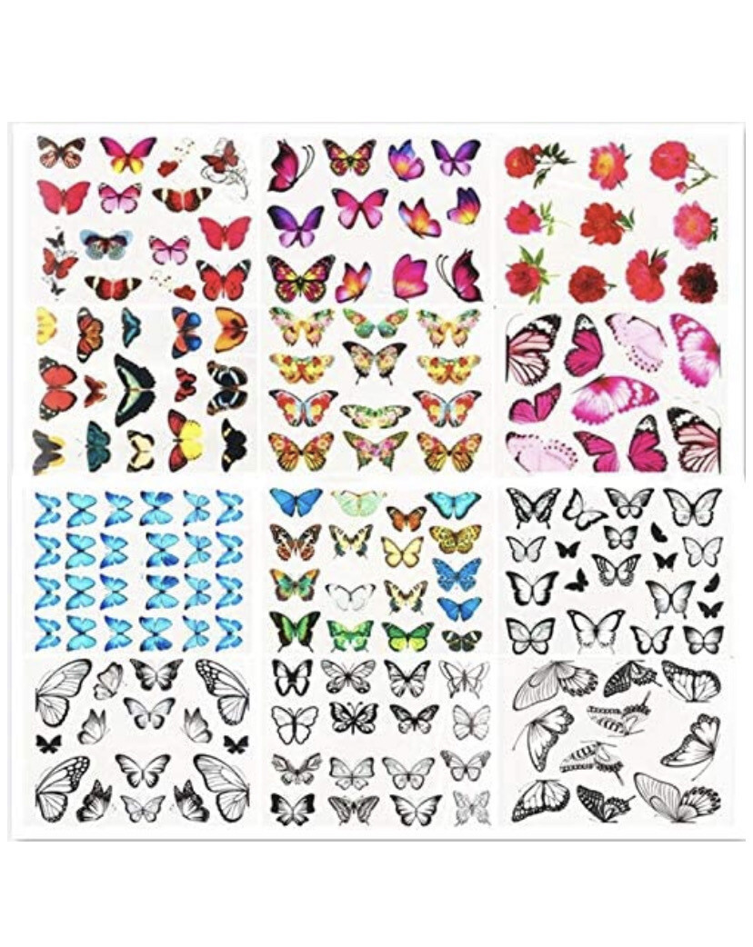 Water Transfer Butterfly Stickers 