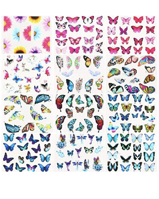 Water Transfer Butterfly Stickers 