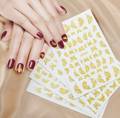 Gold And Silver Holo Adhesive Butterfly Stickers