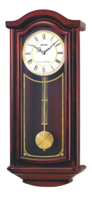 Seiko Mahogany Wall Clock with Pendulum