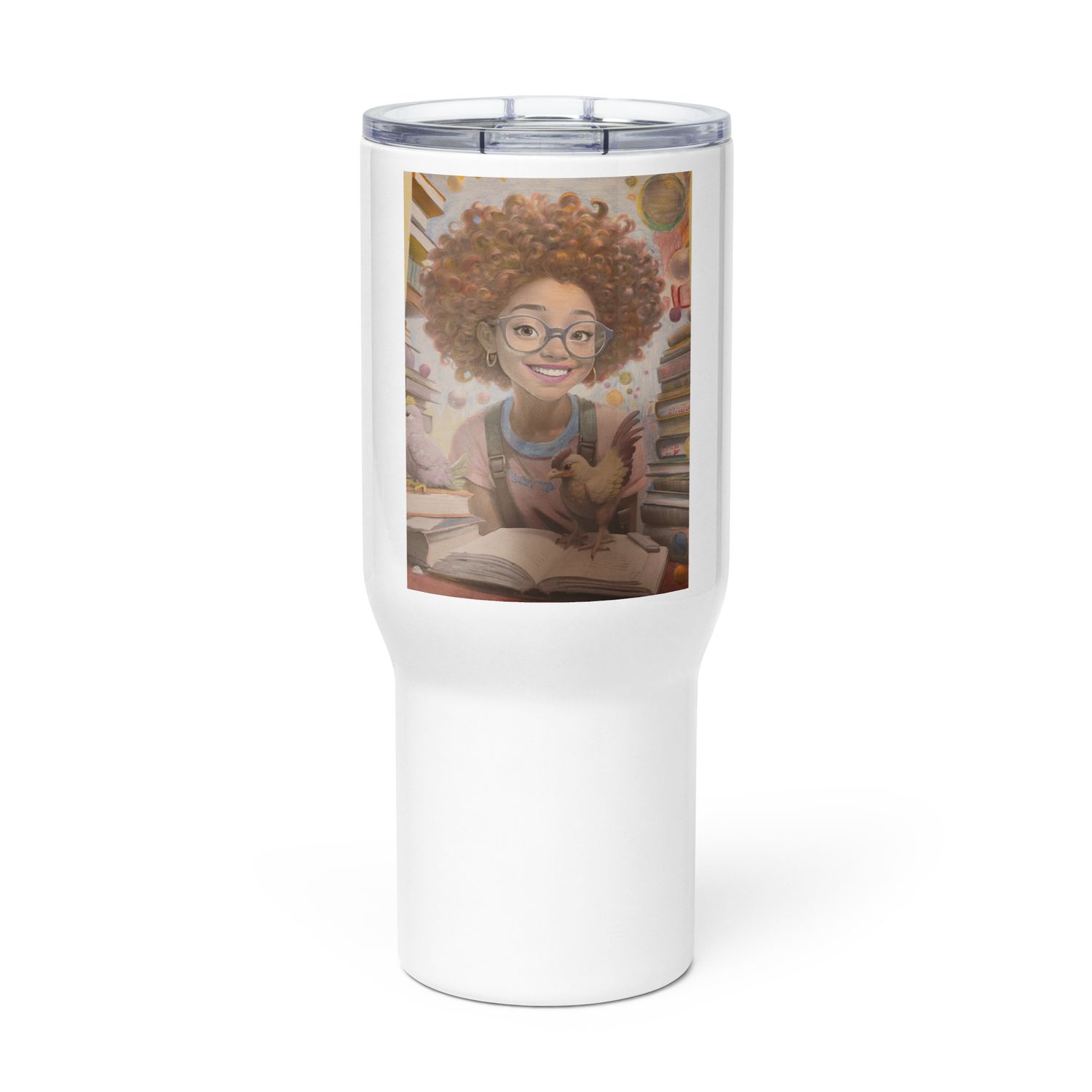 Travel mug with a handle