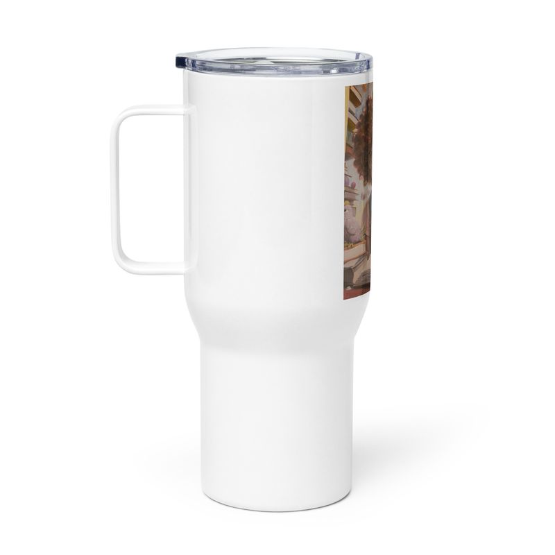 Travel mug with a handle
