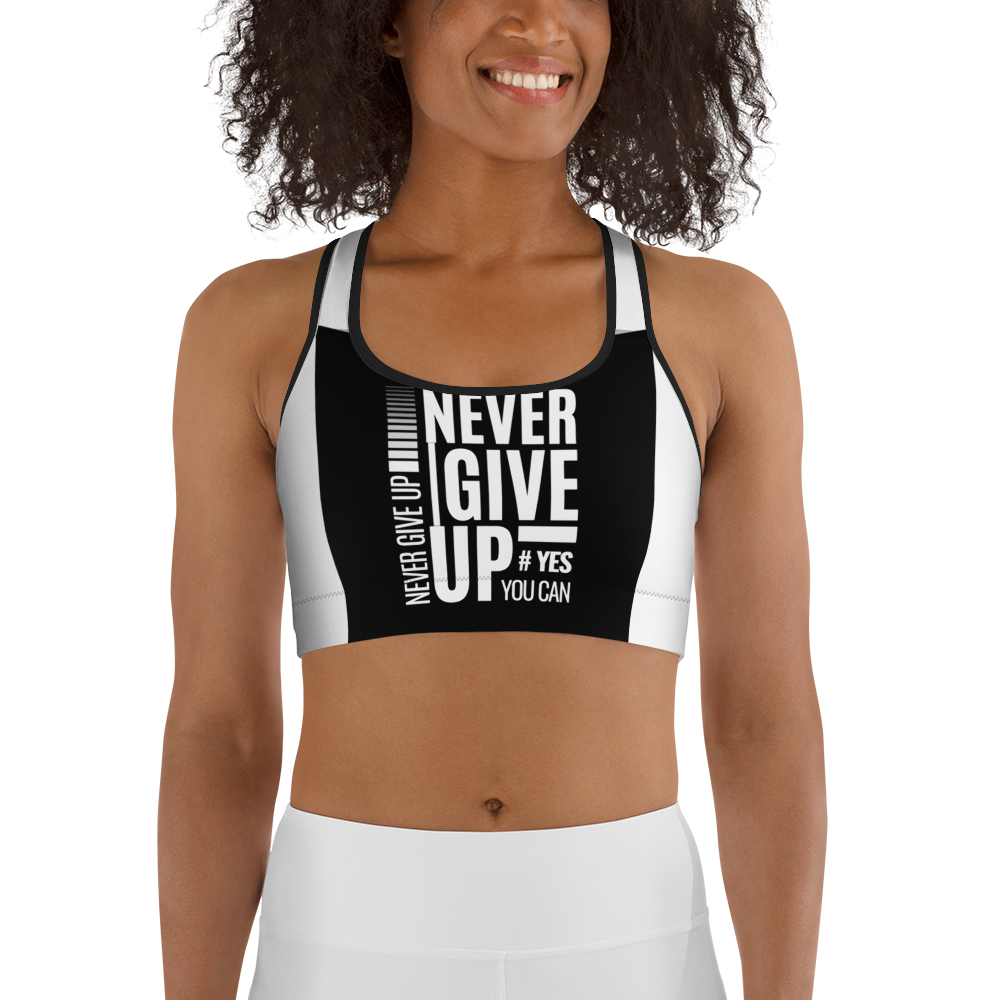 Never Give Up Sports Bra