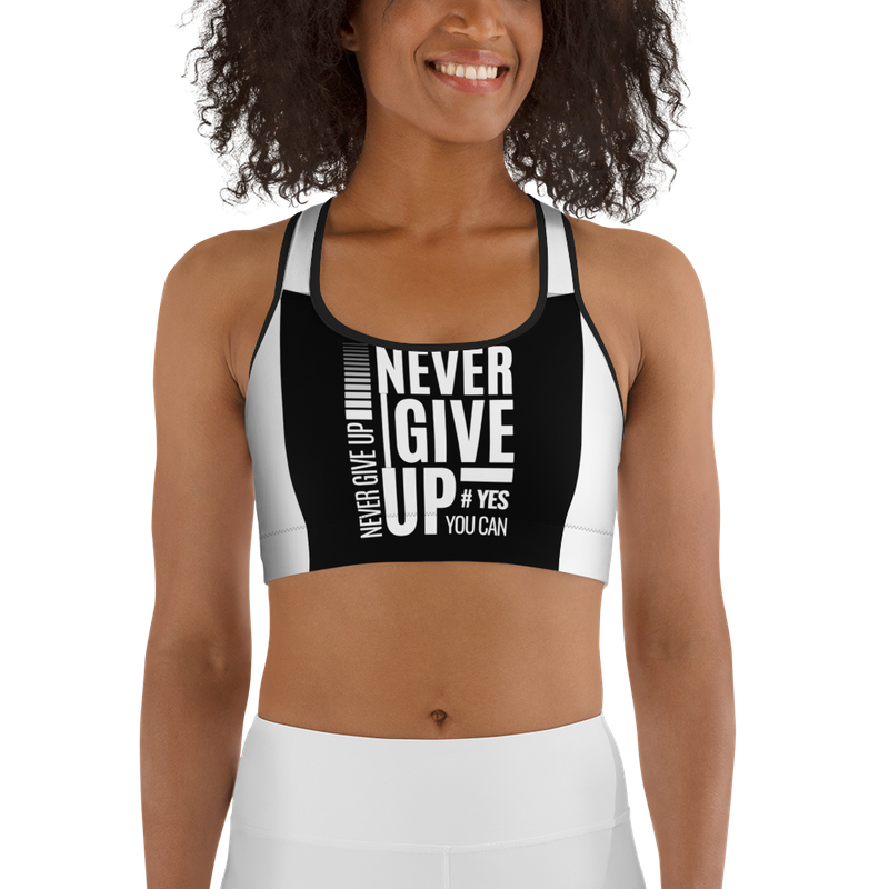 Never Give Up Sports Bra