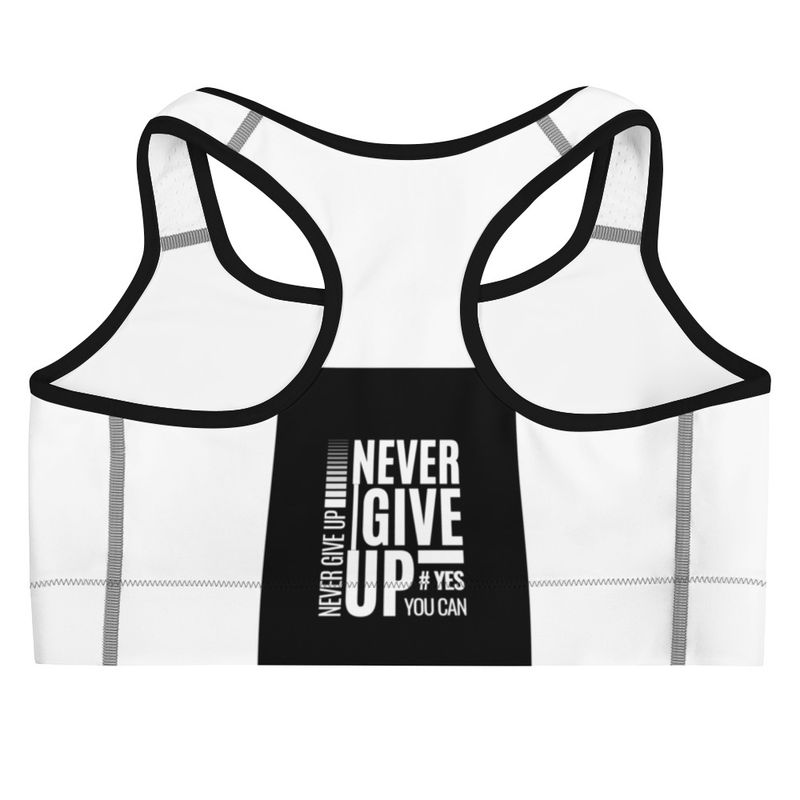 Never Give Up Sports Bra