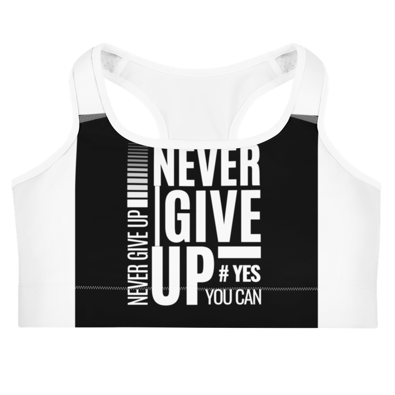 Never Give Up Sports Bra