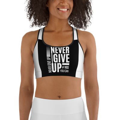 Never Give Up Sports Bra
