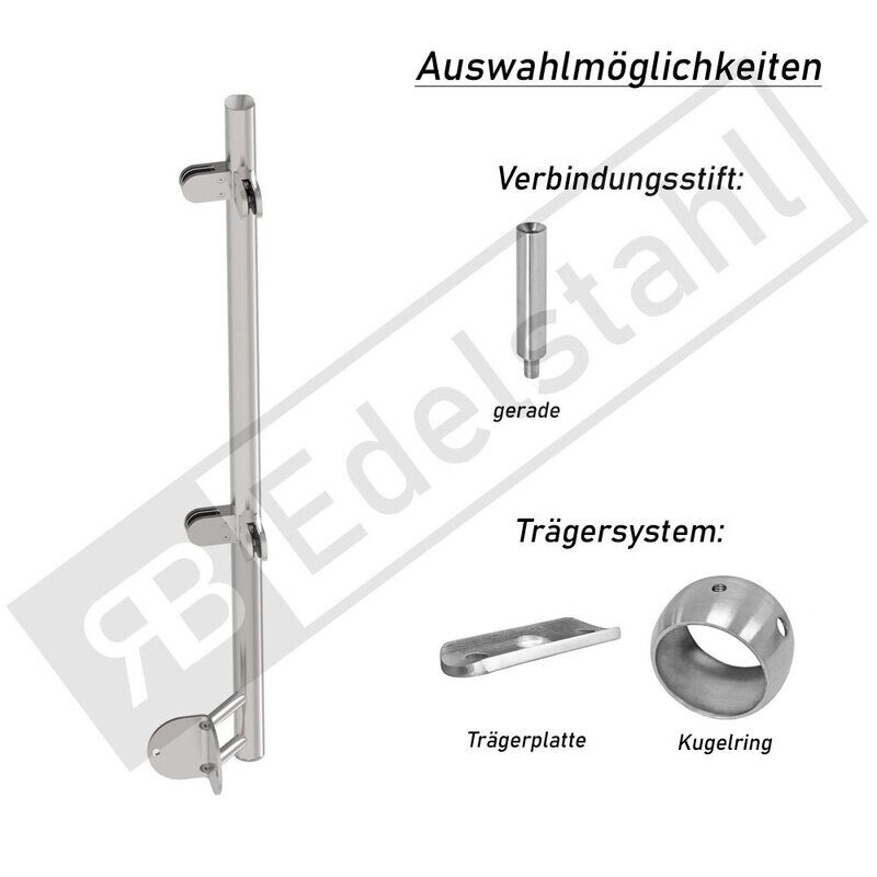 Eckpfosten 90° mit 4 Glashaltern - vorgesetzte Montage Eckpfosten 90° mit 4 Glashaltern - vorgesetzte Montage