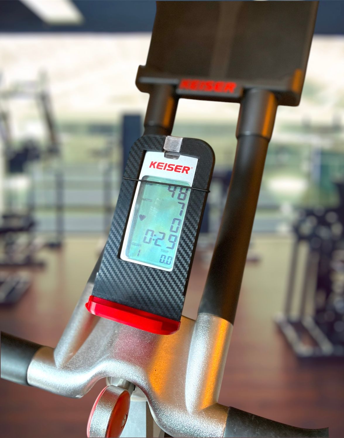 NEW Carbonfibre finish Keiser computer Phone stand - made to order