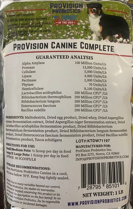 ProVision Canine Complete Probiotics