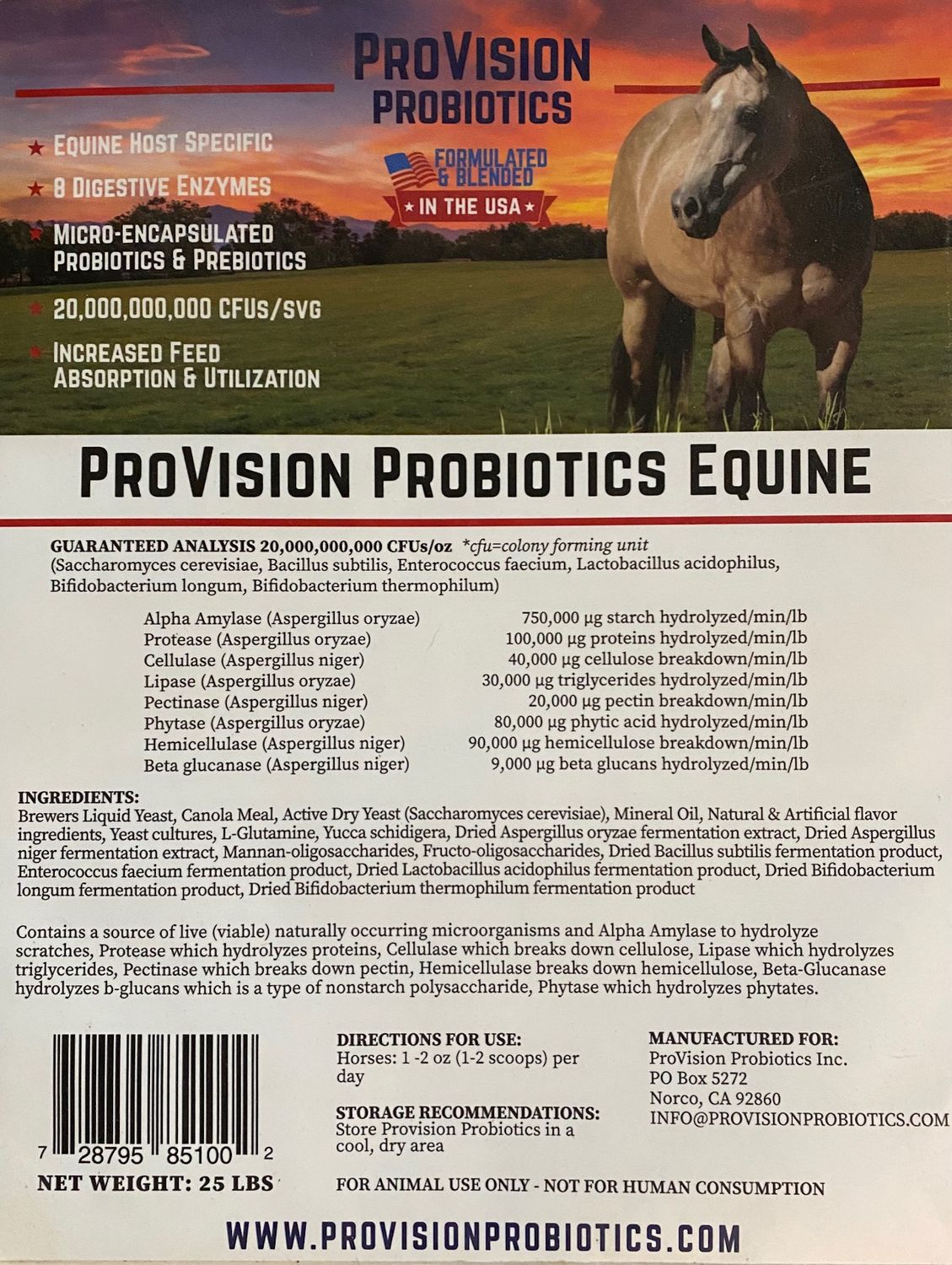 Provision Probiotics Equine Microbials