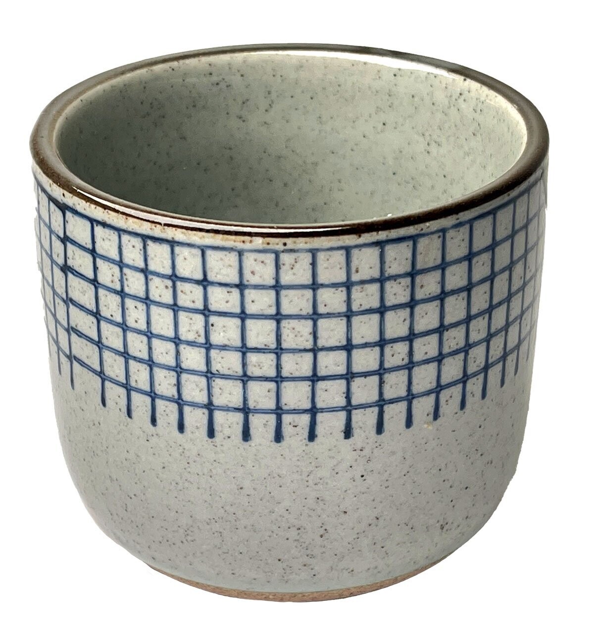 Japanese Grid Design Ceramic Tea Cup