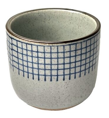 Japanese Grid Design Ceramic Tea Cup