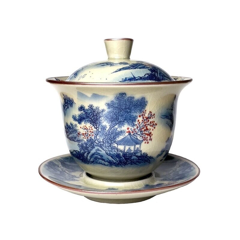Pagoda Ceramic Gaiwan & Saucer