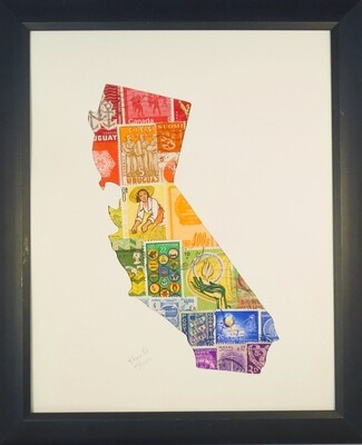 Vintage Postage Stamp Art - &quot;State of California&quot;