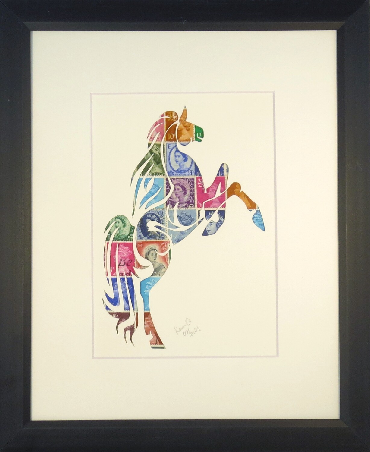Vintage Postage Stamp Art - &quot;Horse&quot;