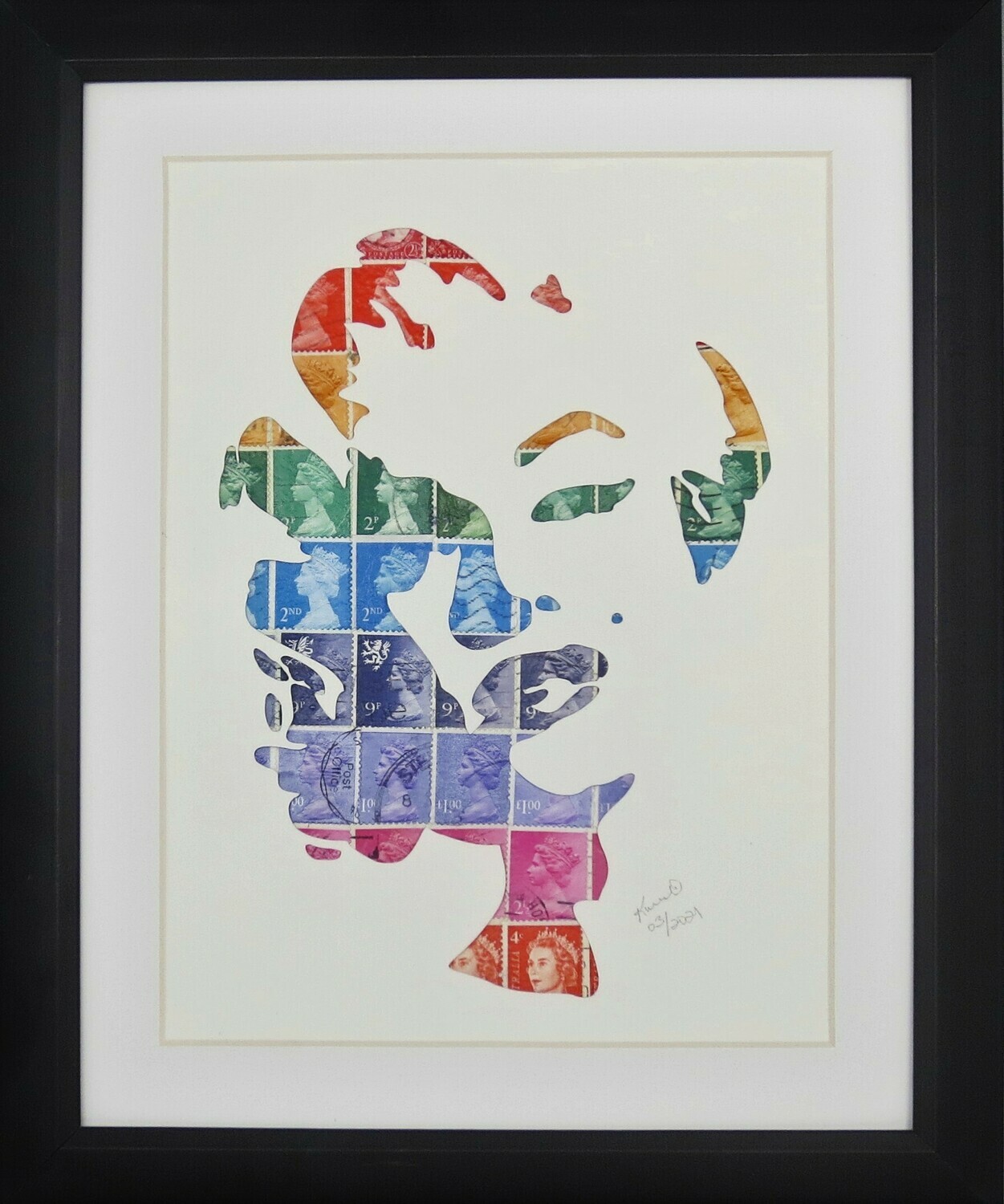 Vintage Postage Stamp Art - &quot;Marilyn Monroe&quot;