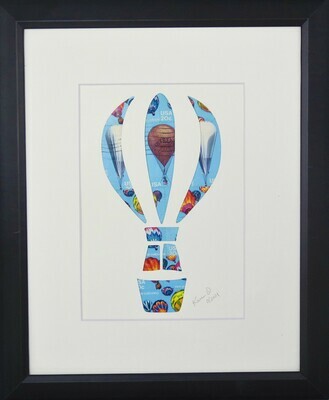 Vintage Postage Stamp Art - &quot;Hot Air Balloon&quot;