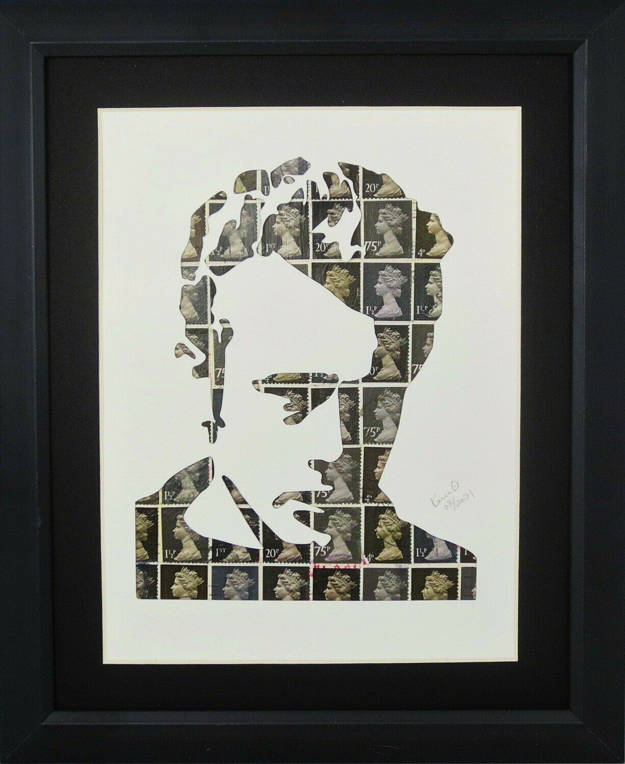 Vintage Postage Stamp Art - &quot;James Dean&quot;