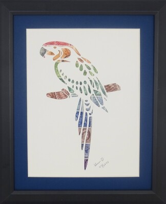 Vintage Postage Stamp Art - &quot;Parrot&quot;