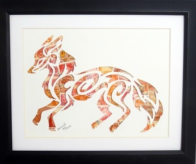 Vintage Postage Stamp Art - &quot;Fox&quot;