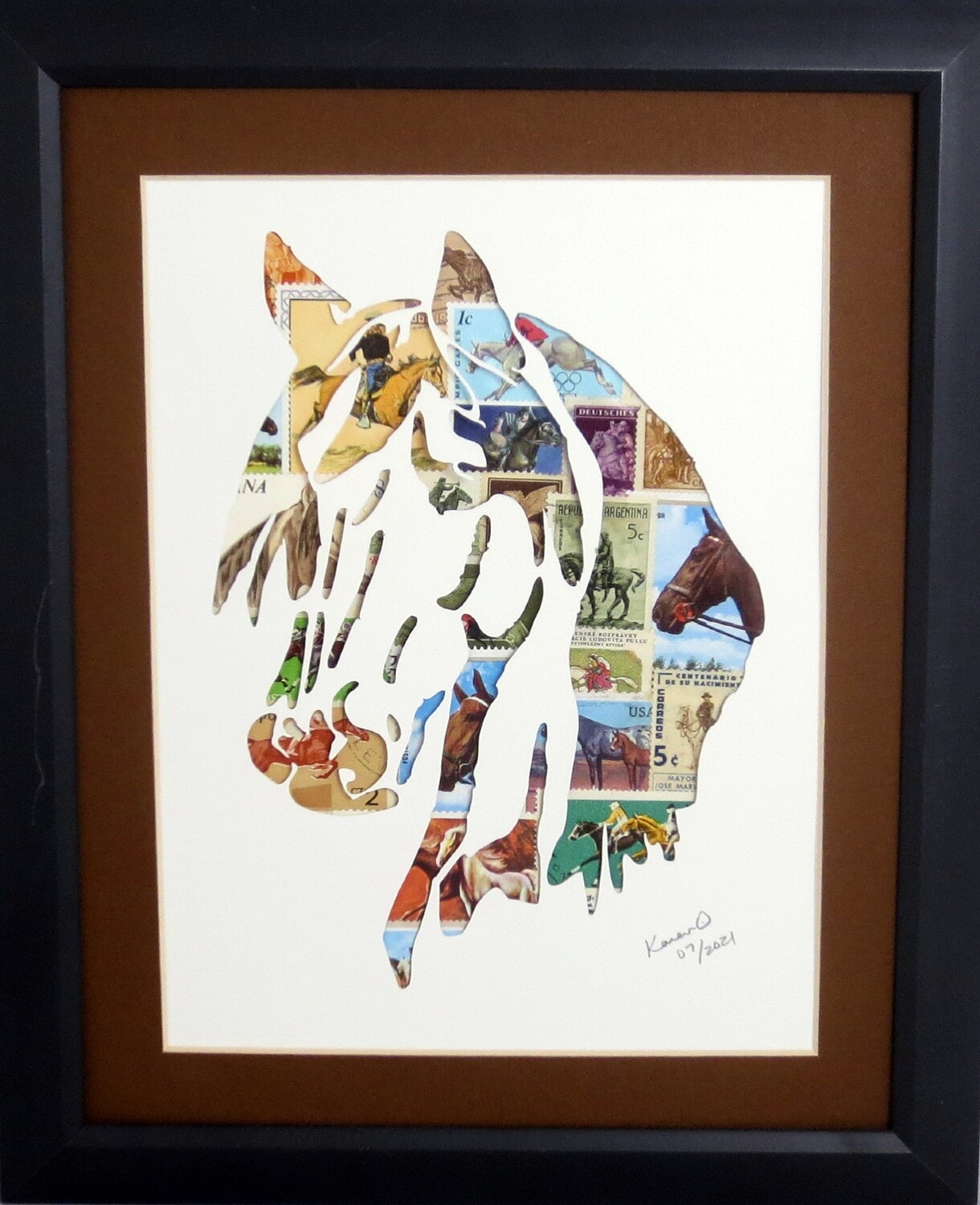 Vintage Postage Stamp Art - &quot;Horse&quot;