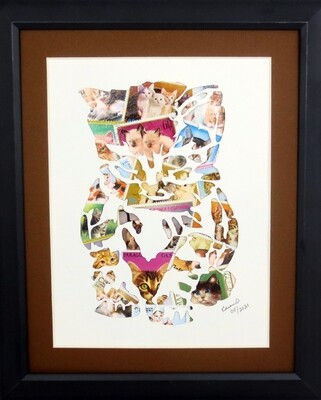 Vintage Postage Stamp Art - &quot;Kitten&quot;