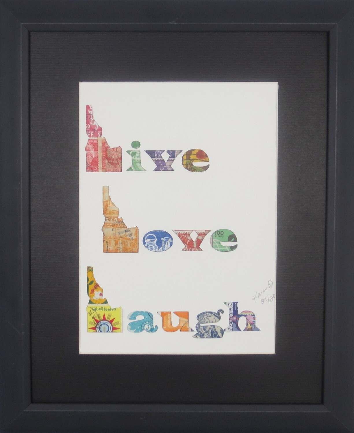 Vintage Postage Stamp Art - &quot;Idaho-Live-Love-Laugh&quot;