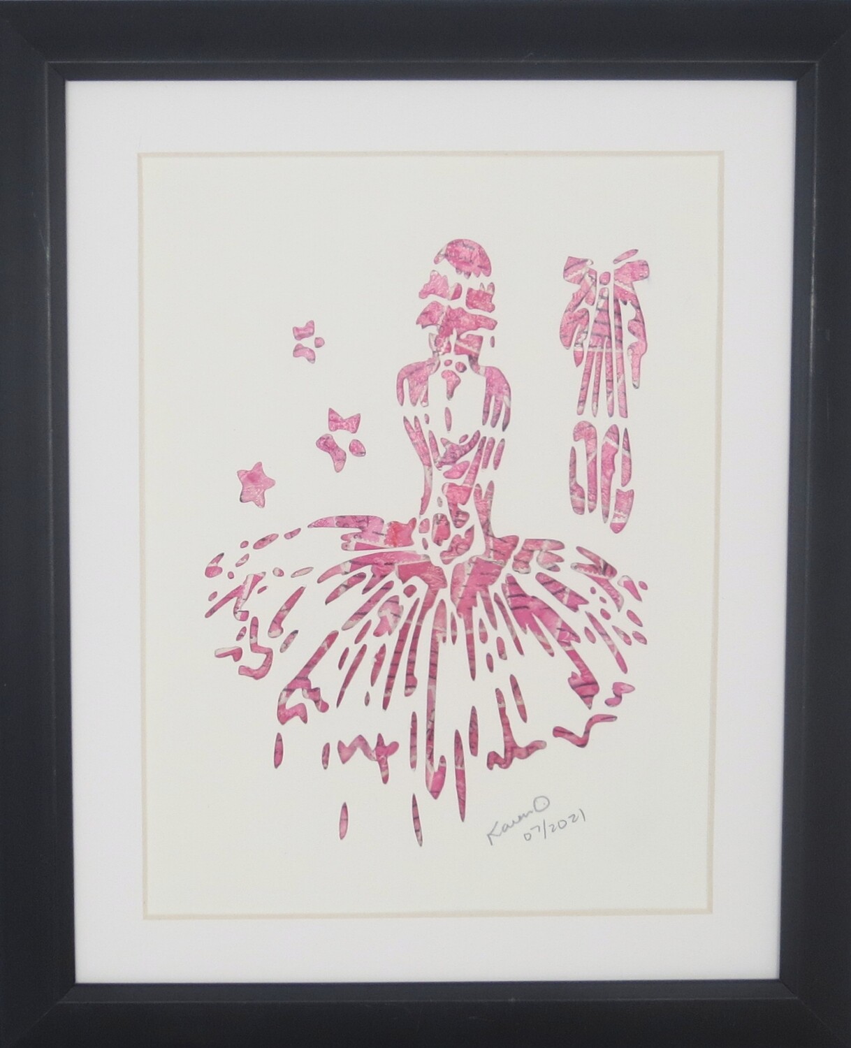Vintage Postage Stamp Art - &quot;Ballerina&quot;