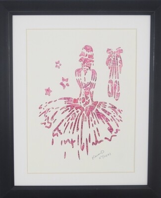 Vintage Postage Stamp Art - &quot;Ballerina&quot;