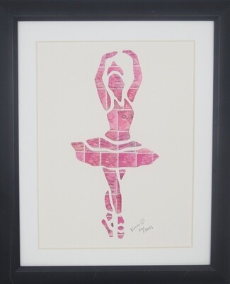 Vintage Postage Stamp Art - &quot;Ballerina&quot;