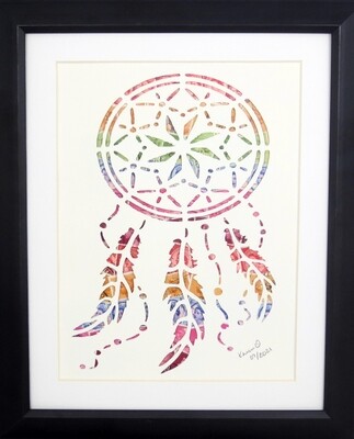 Vintage Postage Stamp Art - &quot;Dream Catcher&quot;