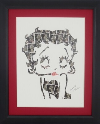 Vintage Postage Stamp Art - &quot;Betty Boop&quot;