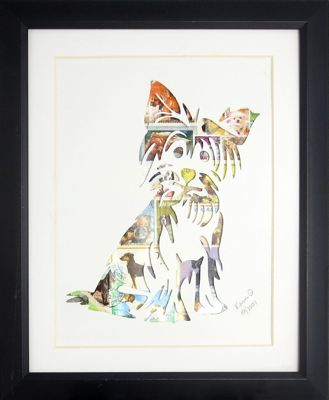 Vintage Postage Stamp Art - &quot;Yorkie&quot;