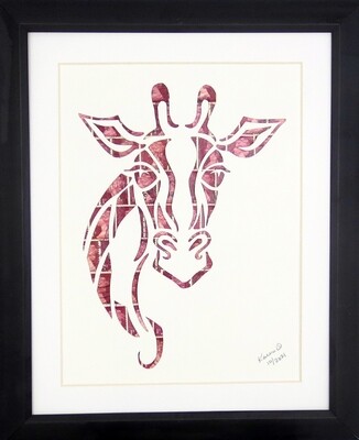 Vintage Postage Stamp Art - &quot;Giraffe Head&quot;