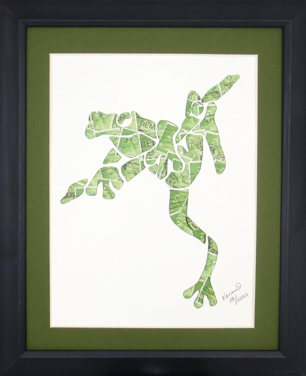 Vintage Postage Stamp Art - &quot;Frog&quot;
