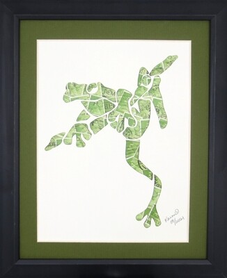 Vintage Postage Stamp Art - &quot;Frog&quot;