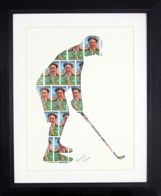 Vintage Postage Stamp Art - &quot;Golfer&quot;
