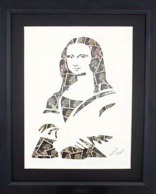 Vintage Postage Stamp Art - &quot;Mona Lisa&quot;