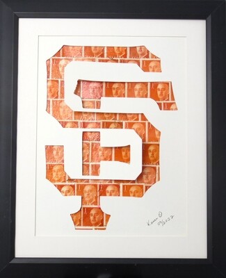 Vintage Postage Stamp Art - &quot;SF Giants&quot;